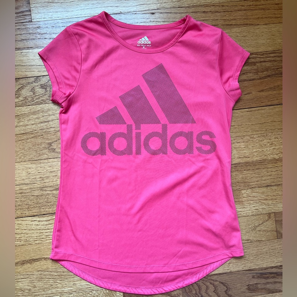 Adidas tshirt, size youth medium 10/12, pink